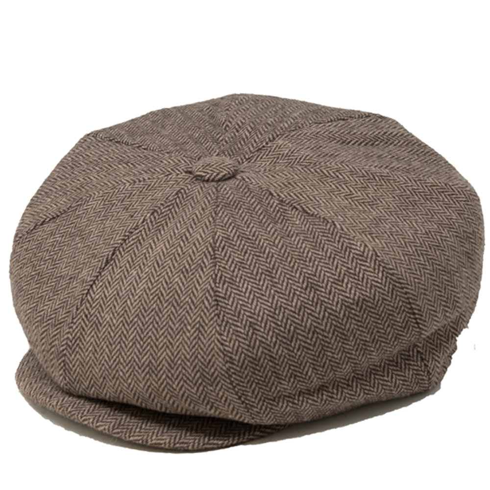 DelMonico 8/4 Wool Herringbone Newsboy Cap by Capas