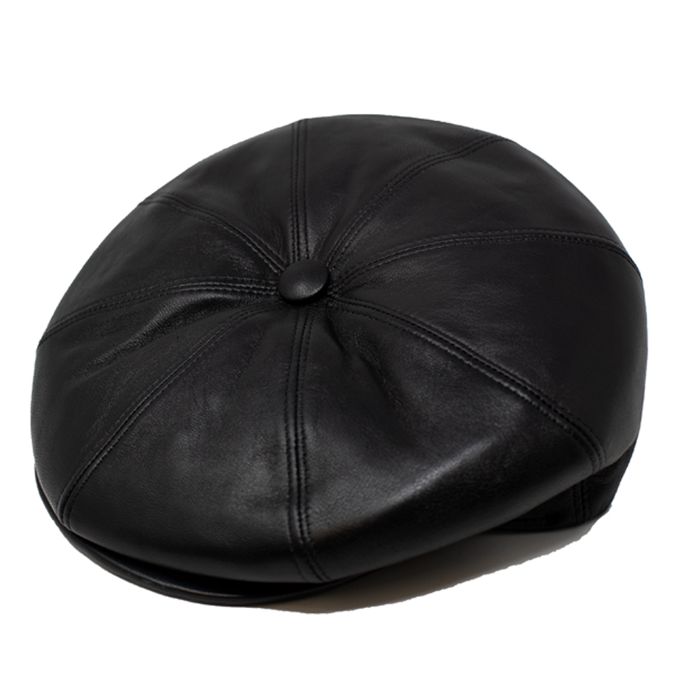 DelMonico Italian Leather Newsboy Cap by Capas