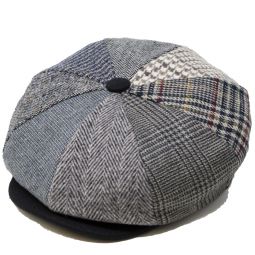 DelMonico 8/4 Patchwork Wool Newsboy Cap by Capas