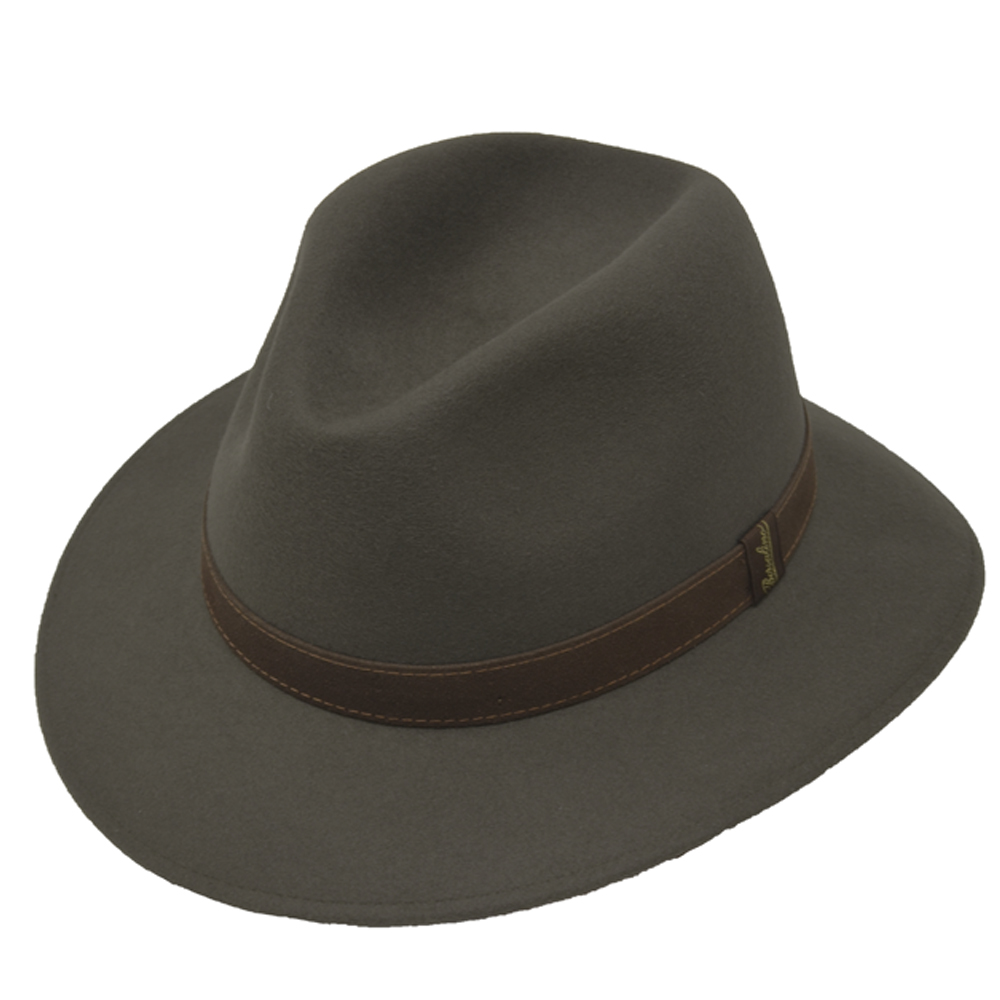 STETSON TAUPE OUTBACK STYLE SOFT FUR FELT FEDORA HAT