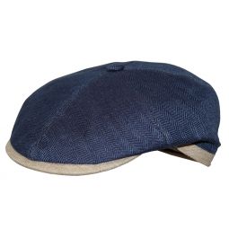 DelMonico Emilio Linen Newsboy Cap by Alfonso D'Este