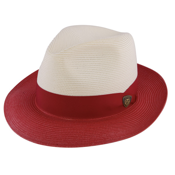 red straw fedora hats