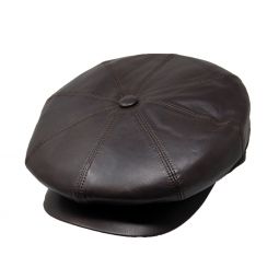 DelMonico Angelo Leather Newsboy Cap by Doria