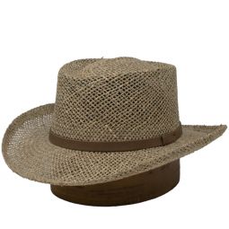DelMonico Gambler Seagrass Fedora by Capas