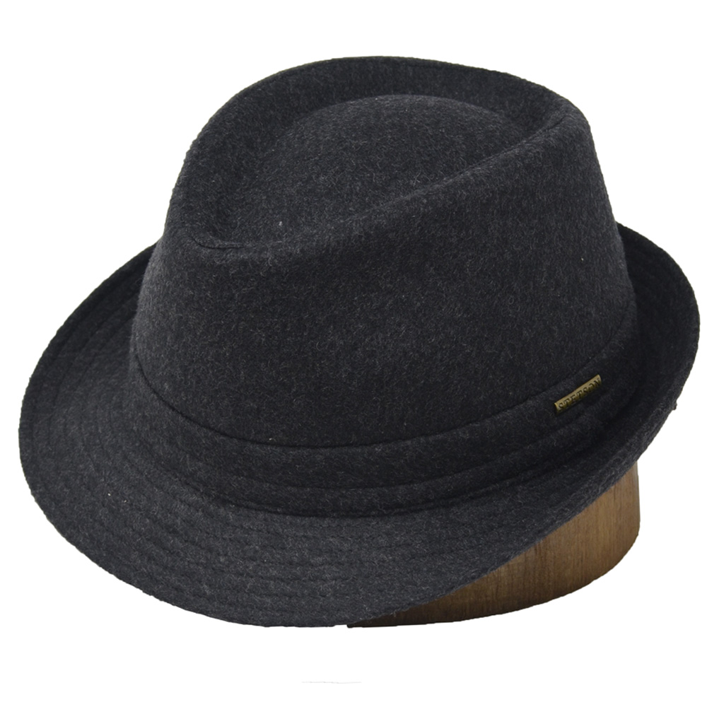 Navy Trilby Hat 100/% Wool Felt Camden Trilby for Men Black Grey 61cm XL, Navy Choice of Sizes Brown Camel