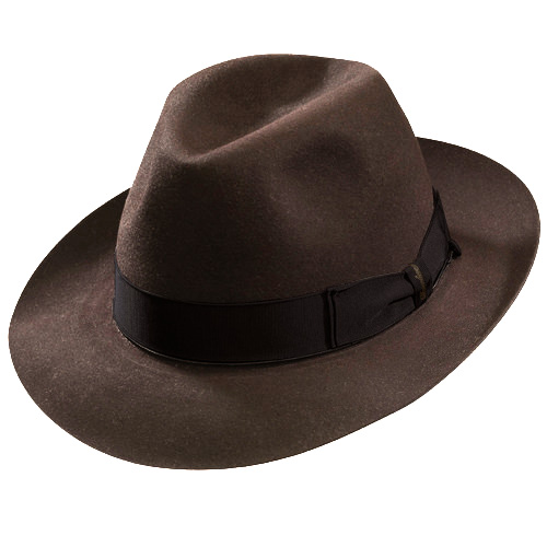 Borsalino Beaver Fur Felt Hat - Brown Medium Brim